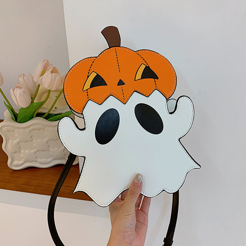 Halloween 3D Pumpkin Ghost Crossbody Bag - Cute Novelty Candy Purse for Women