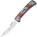 Handcrafted Stainless Steel Folding Knife – Rosewood & Walnut Handle