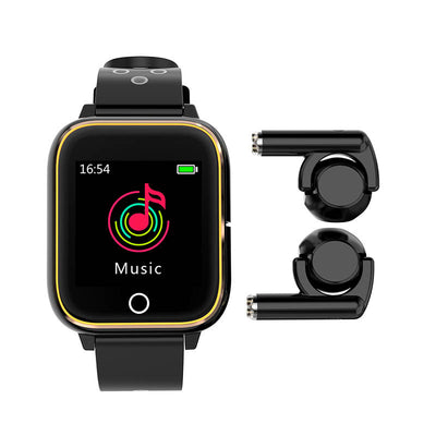 2-in-1 Smart Watch & Bluetooth Earbuds - BT 5.0 Health Tracker with Wireless Earphones