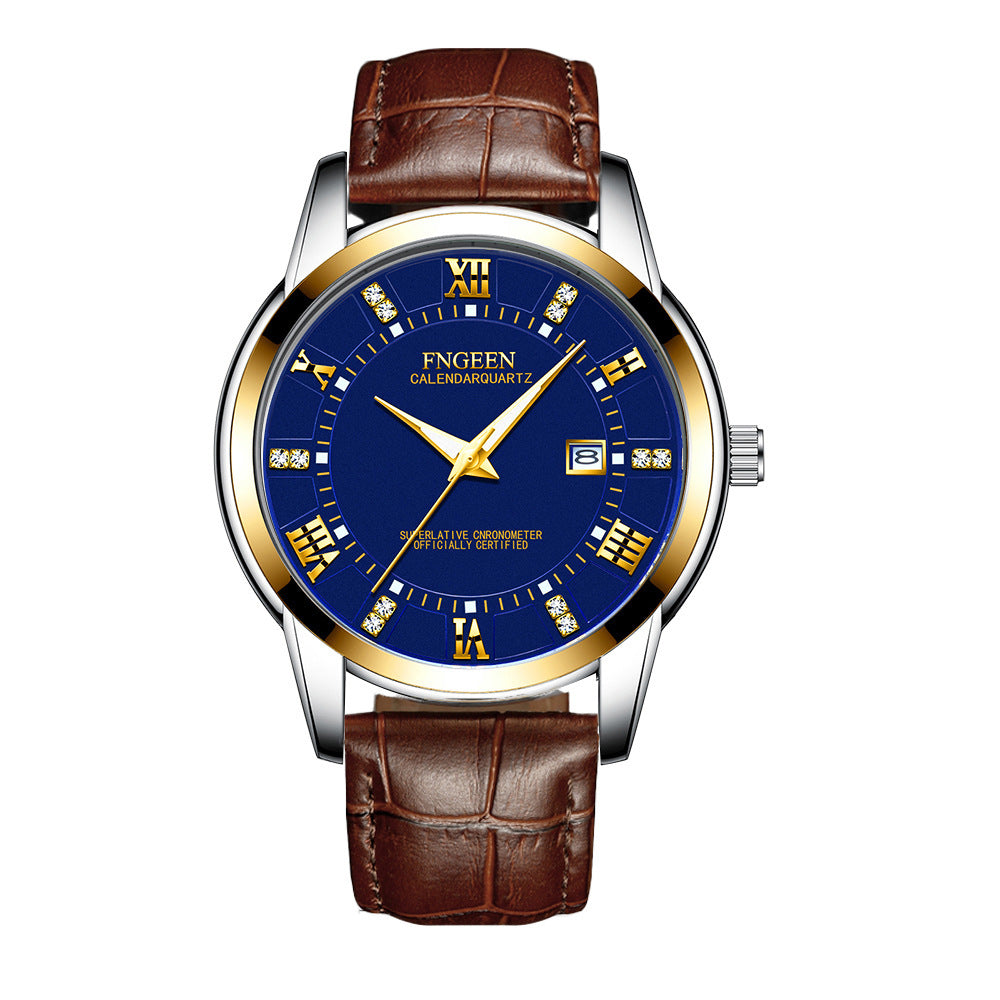 Men's Ultra-Thin Waterproof Quartz Watch - Calendar Business Casual Wristwatch