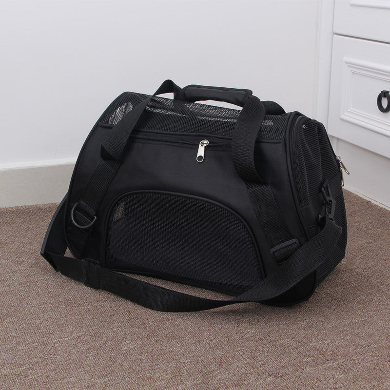 Portable Pet Mesh Carrier Travel Bag - Breathable & Comfortable for Cats & Dogs