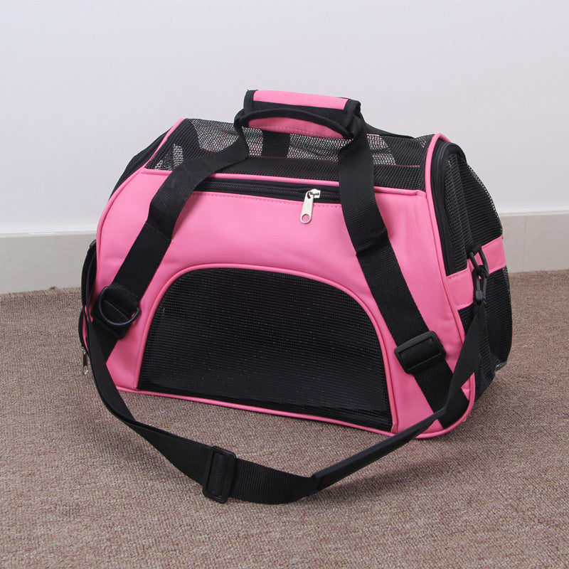 Portable Pet Mesh Carrier Travel Bag - Breathable & Comfortable for Cats & Dogs