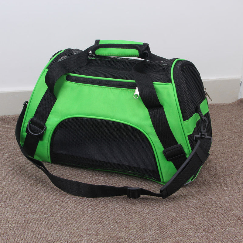 Portable Pet Mesh Carrier Travel Bag - Breathable & Comfortable for Cats & Dogs