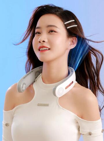Portable Neck Fan – USB Rechargeable Folding Leafless Hanging Fan for Outdoor Sports