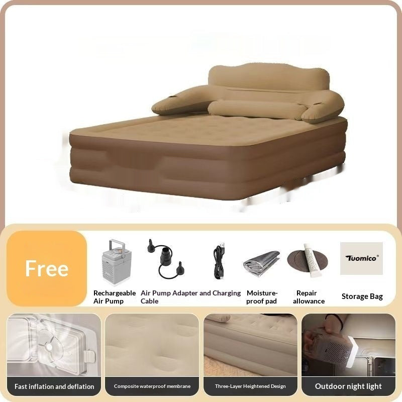 Portable Folding Inflatable Bed with Heightened Backrest – Nap Anywhere
