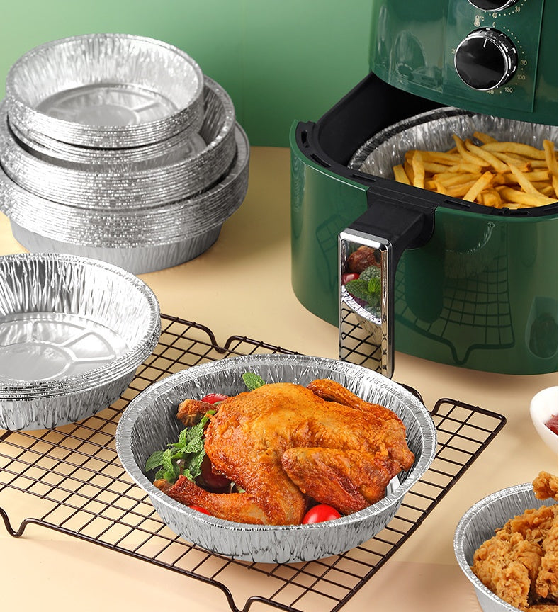 Air Fryer Tin Foil Tray – Disposable Aluminum Baking Liners