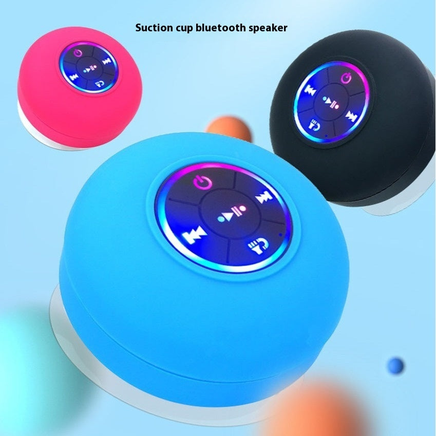 BTS07 Waterproof Bluetooth Speaker with Suction Cup & LED Light – Shower & Outdoor Audio
