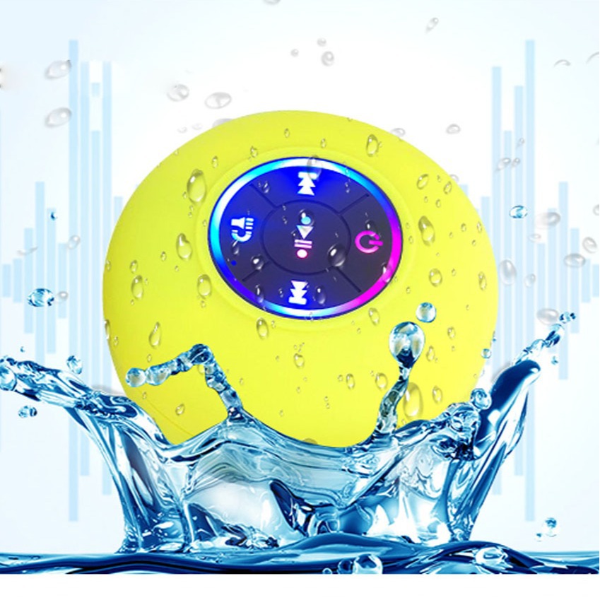 BTS07 Waterproof Bluetooth Speaker with Suction Cup & LED Light – Shower & Outdoor Audio