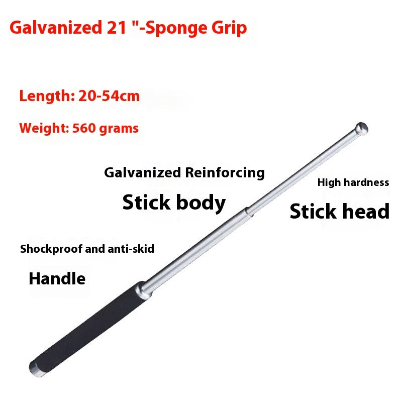 Alloy Steel Stretchable Baton – Window Breaker & Self-Defense Stick, 21"-37"