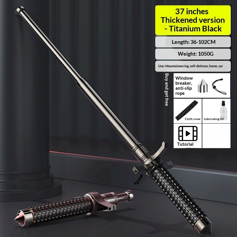 Alloy Steel Telescopic Baton – Quenched Self-Defense Stick, 26"-37"