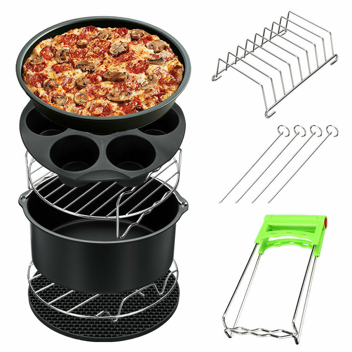 Air Fryer Accessories 7-in-8 Complete Set – All-in-One Cooking Kit