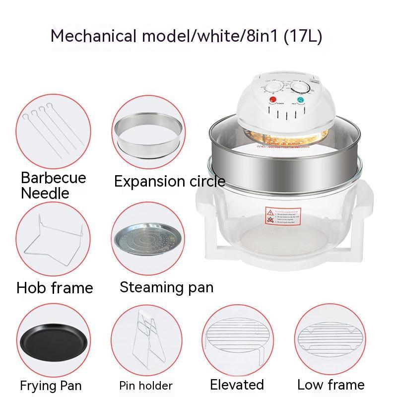 Glass Visual Air Fryer Convection Oven – See-Through Window, Multi-Function