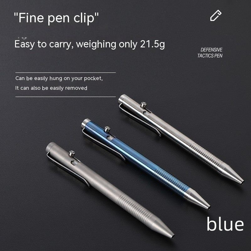 Titanium Alloy Tactical Pen – Camping & Self-Defense
