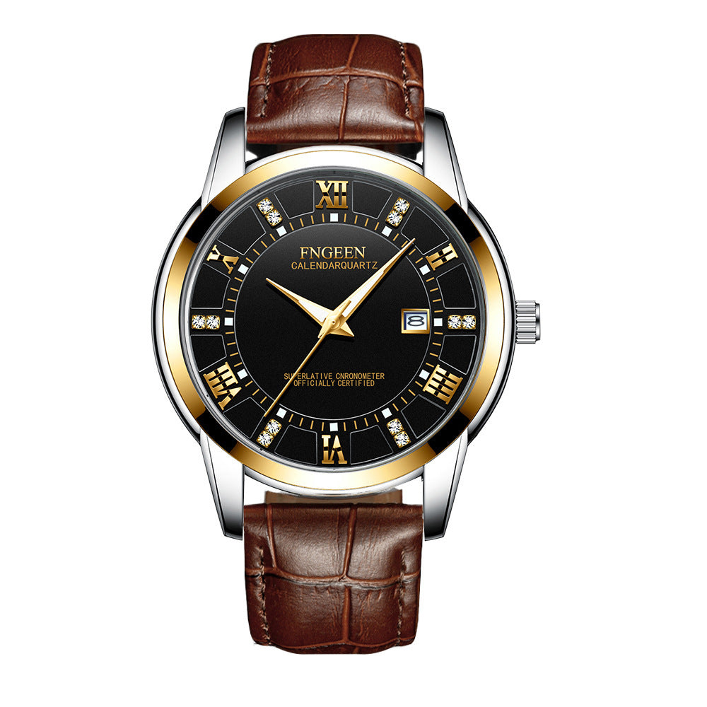 Men's Ultra-Thin Waterproof Quartz Watch - Calendar Business Casual Wristwatch