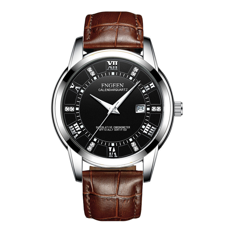 Men's Ultra-Thin Waterproof Quartz Watch - Calendar Business Casual Wristwatch