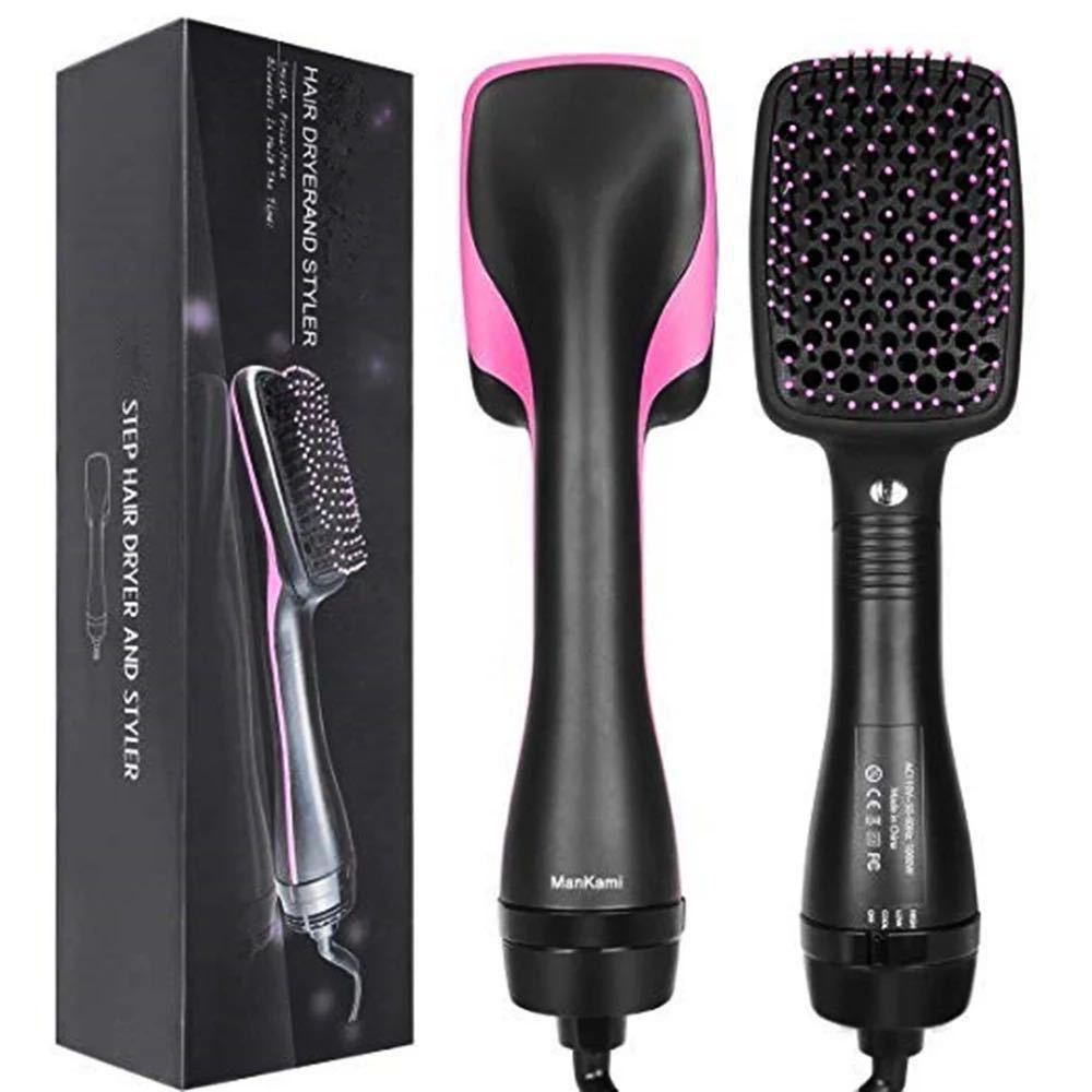2-in-1 Electric Hair Dryer & Straightener Comb - Wet & Dry Use with 10 Temperature Settings
