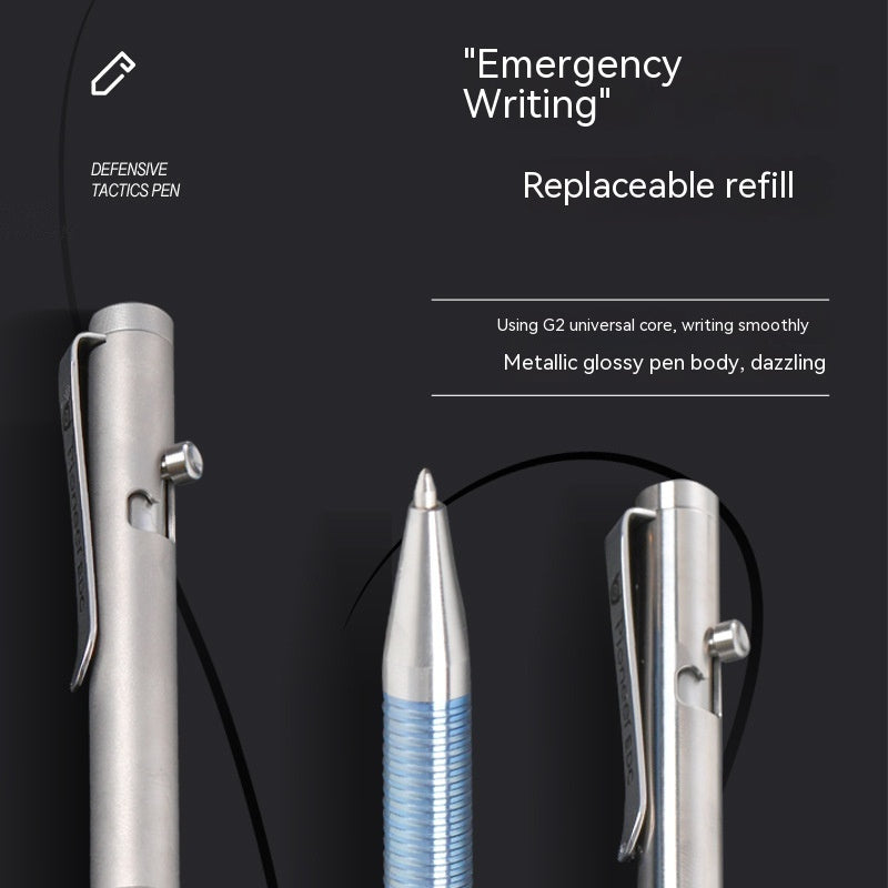 Titanium Alloy Tactical Pen – Camping & Self-Defense