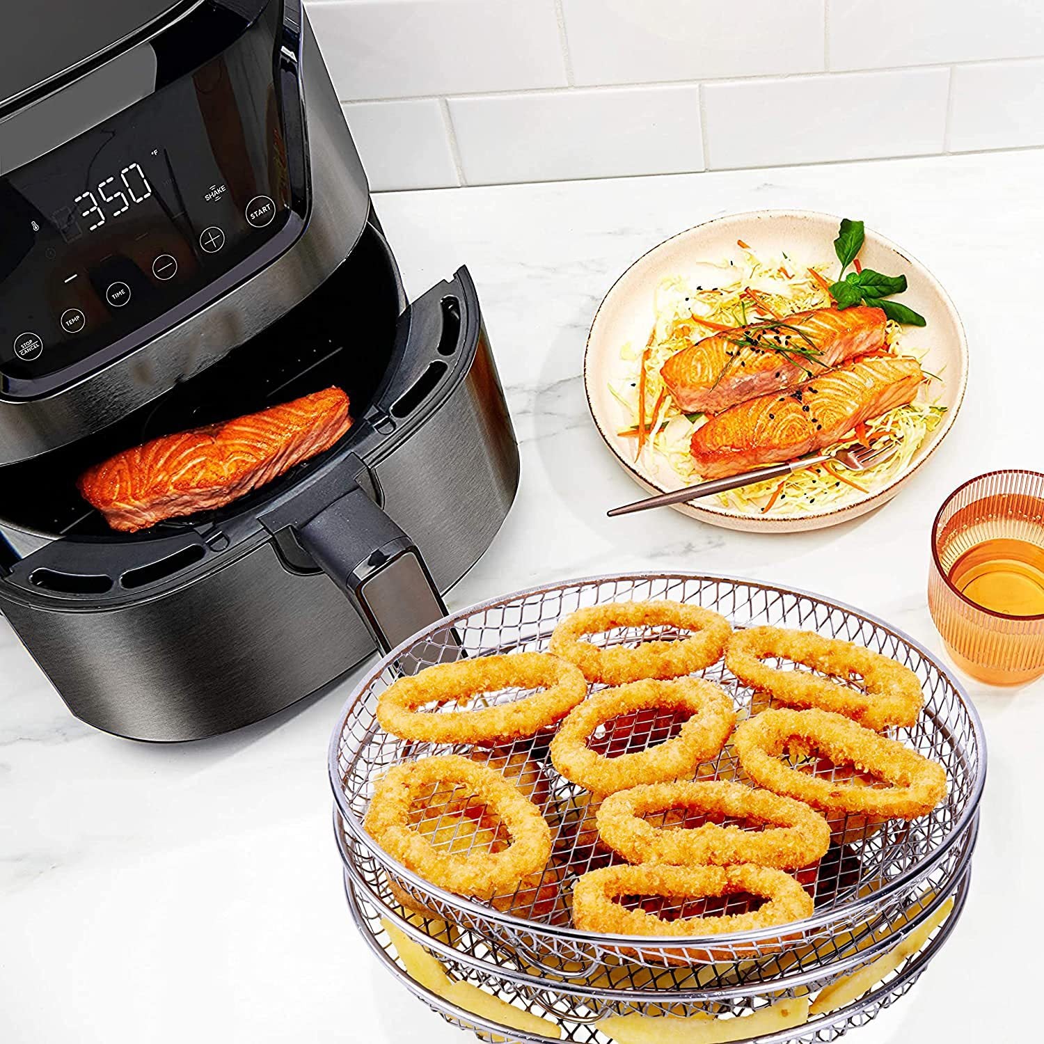 3-Layer Round Air Fryer Rack – Multi-Tier Stackable Cooking Accessory