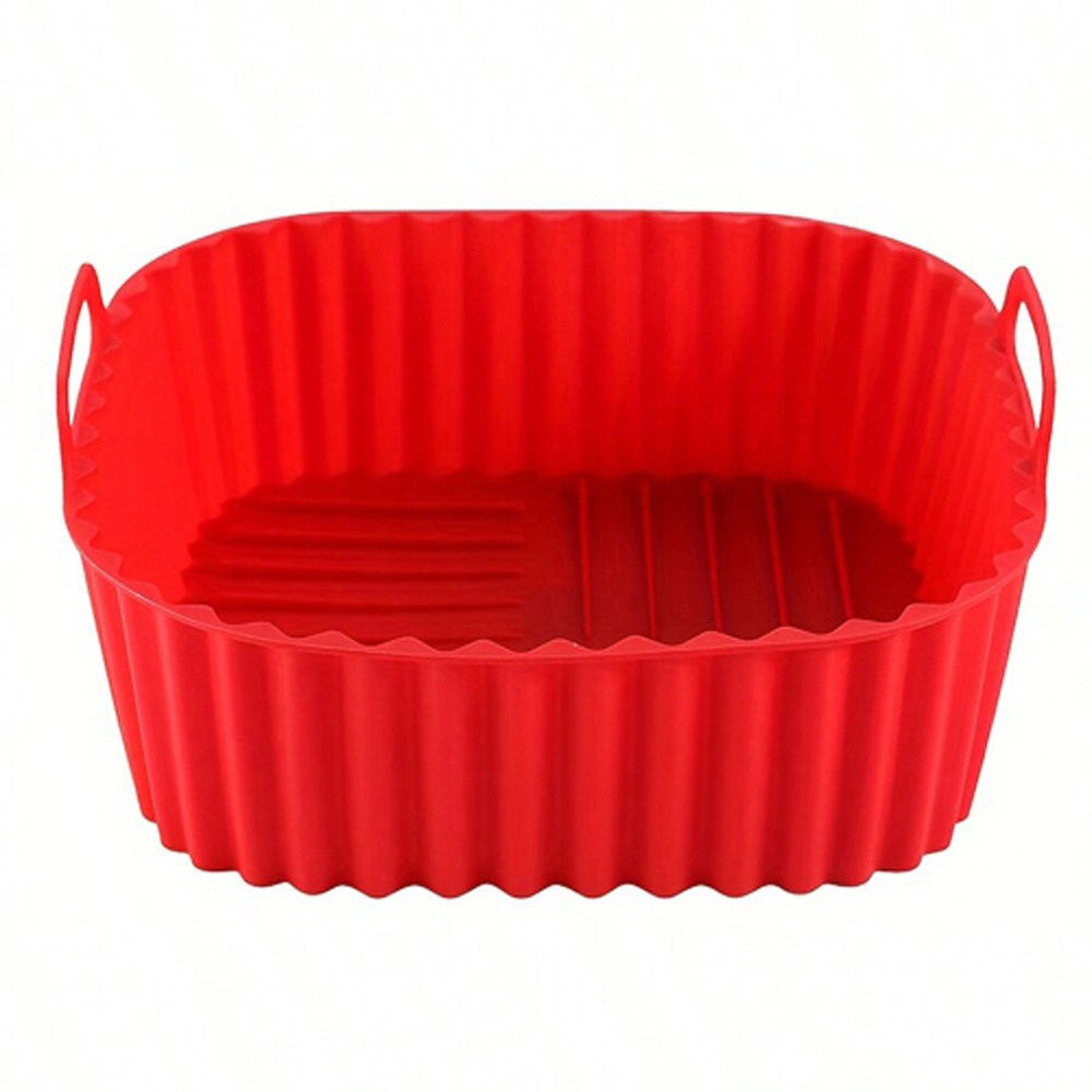 Multicolor Square Silicone Air Fryer Tray – Non-Stick Reusable Liner