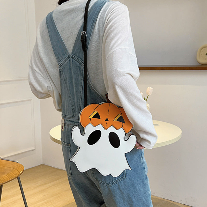 Halloween 3D Pumpkin Ghost Crossbody Bag - Cute Novelty Candy Purse for Women
