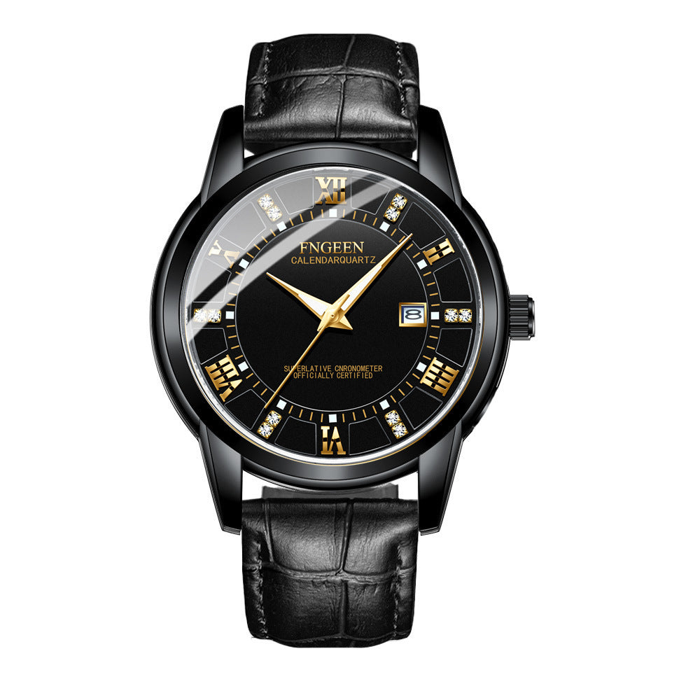 Men's Ultra-Thin Waterproof Quartz Watch - Calendar Business Casual Wristwatch