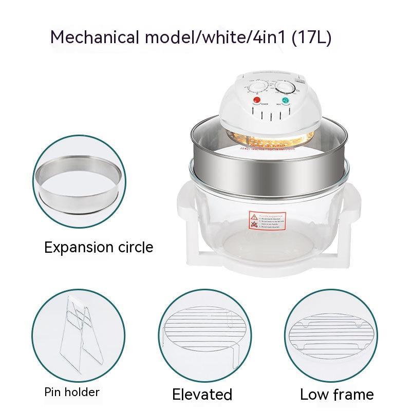 Glass Visual Air Fryer Convection Oven – See-Through Window, Multi-Function