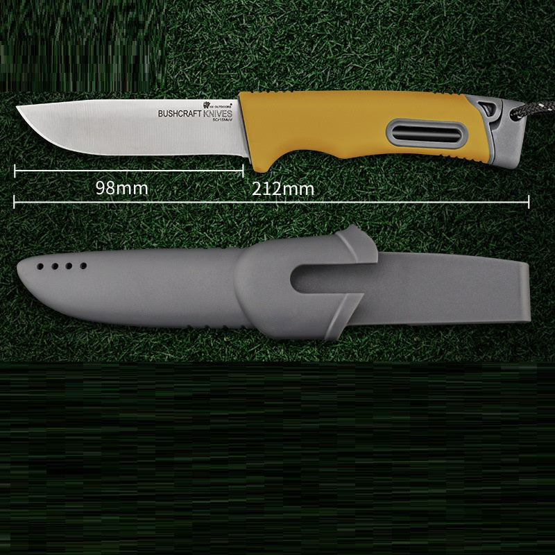 Outdoor Survival Knife – 5Cr15MoV Steel, Self-Defense & Camping