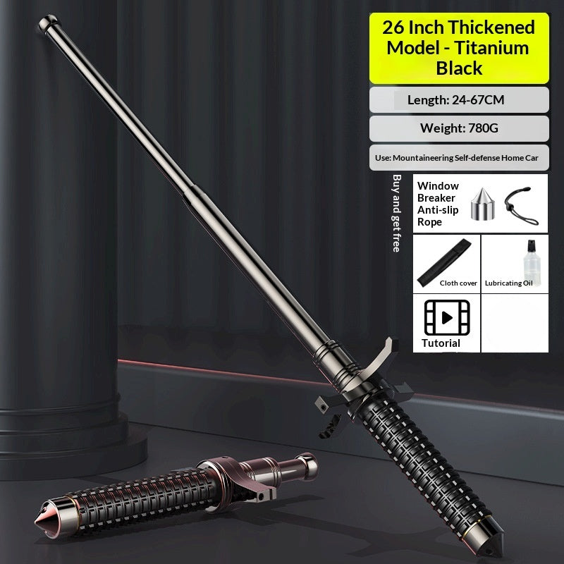 Alloy Steel Telescopic Baton – Quenched Self-Defense Stick, 26"-37"
