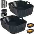 Double Layer Silicone Air Fryer Liner – Reusable Non-Stick Basket Mat