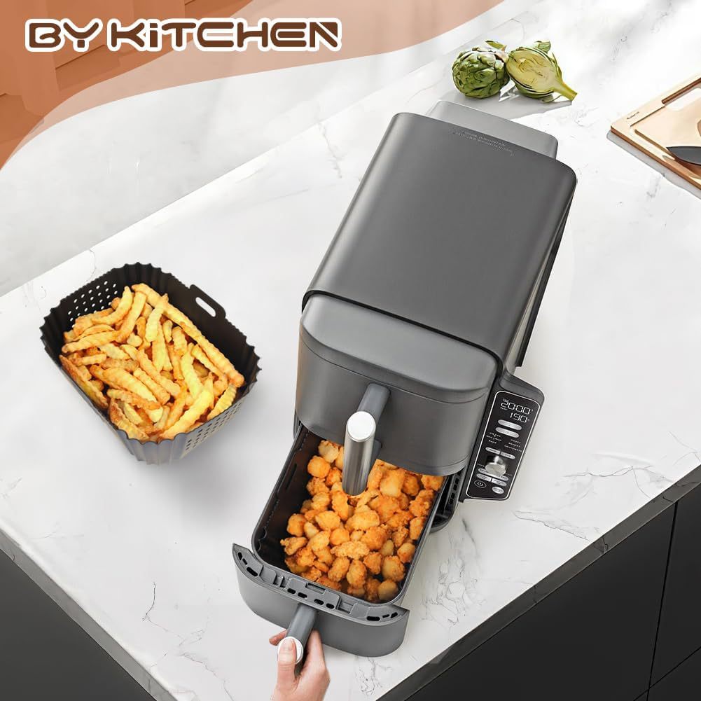 Double Layer Silicone Air Fryer Liner – Reusable Non-Stick Basket Mat
