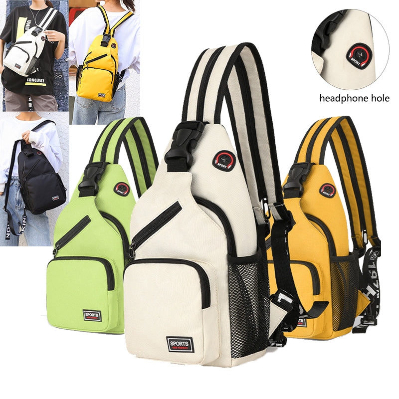 Women's Sports Chest & Shoulder Bag - Multifunctional Oxford Crossbody Backpack