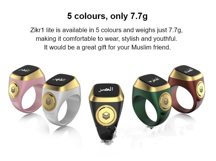 Muslim Smart Ring with Digital Tasbih Counter - Bluetooth Zikr Ring