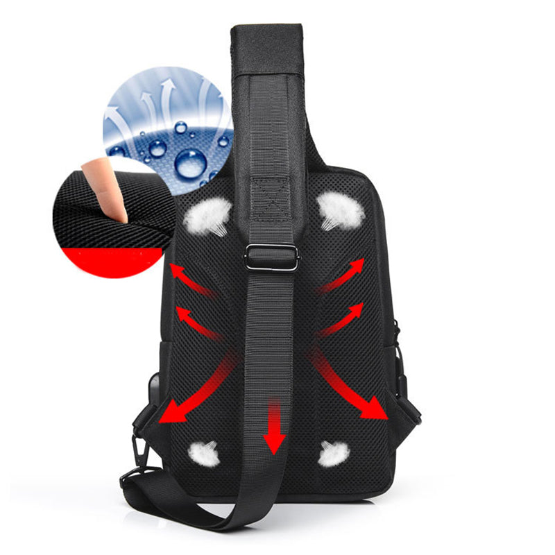 Men's Urban Oxford Crossbody Sling Bag - Waterproof Chest & Shoulder Backpack