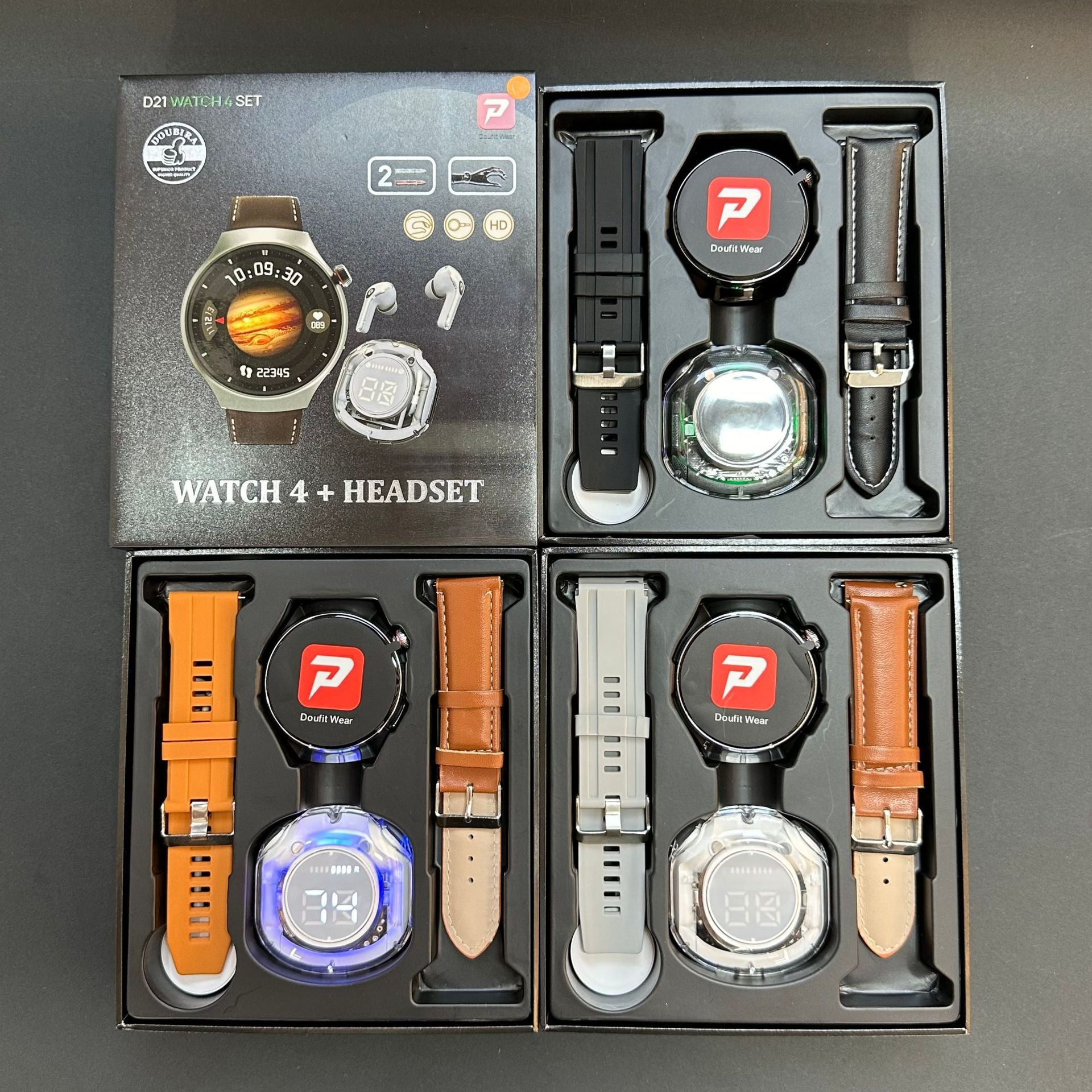 D21 & D25 Watch4 Smart Watch with Dual Straps - Bluetooth Calling & Health Tracker