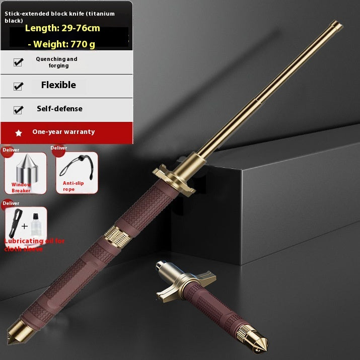 Alloy Steel Stretchable Baton – Window Breaker & Self-Defense Stick, 21"-37"