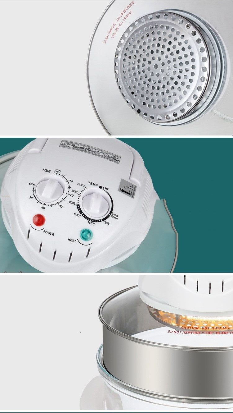 Glass Visual Air Fryer Convection Oven – See-Through Window, Multi-Function