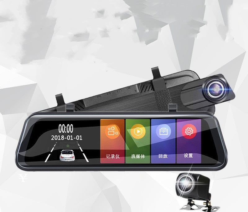 Streaming Dashcam – HD Rearview Mirror with Dual Lens & Reversing Camera