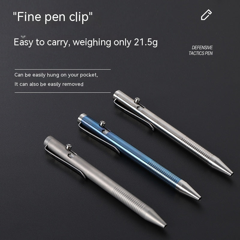 Titanium Alloy Tactical Pen – Camping & Self-Defense