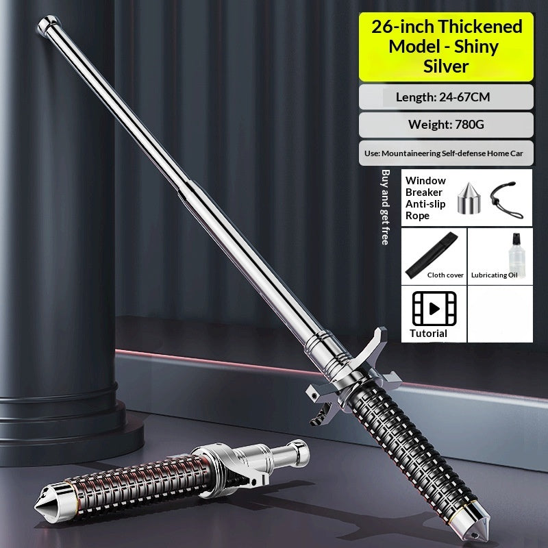 Alloy Steel Telescopic Baton – Quenched Self-Defense Stick, 26"-37"