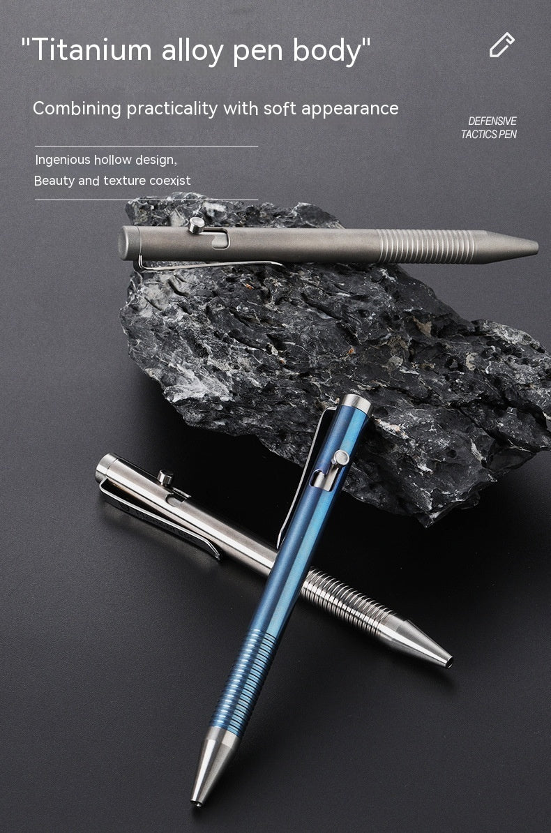 Titanium Alloy Tactical Pen – Camping & Self-Defense