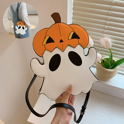 Halloween 3D Pumpkin Ghost Crossbody Bag - Cute Novelty Candy Purse for Women
