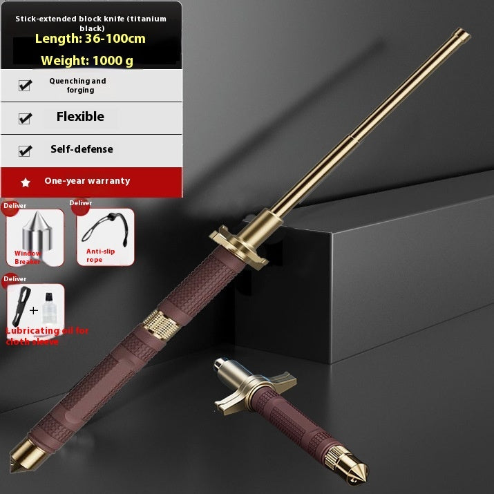 Alloy Steel Stretchable Baton – Window Breaker & Self-Defense Stick, 21"-37"