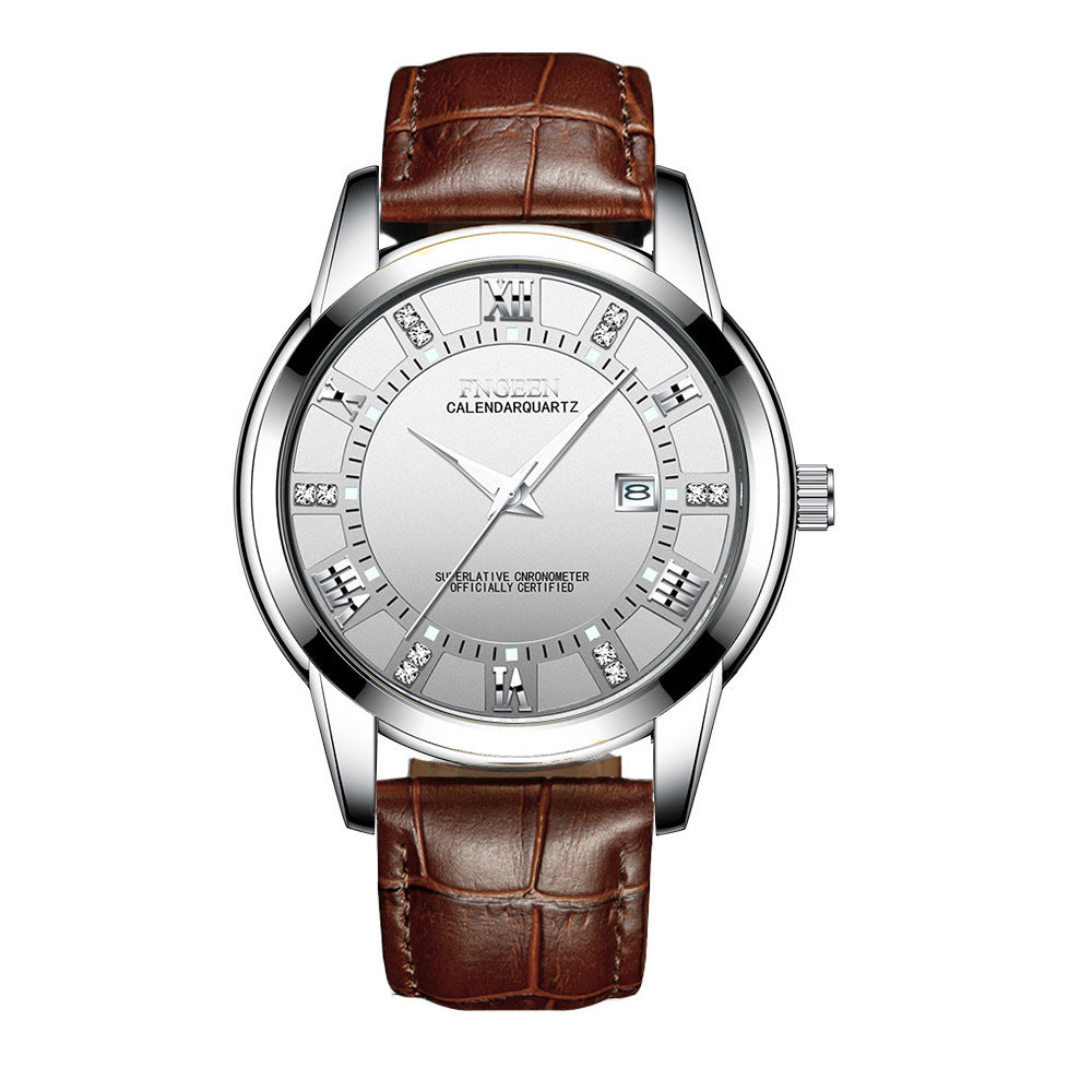 Men's Ultra-Thin Waterproof Quartz Watch - Calendar Business Casual Wristwatch