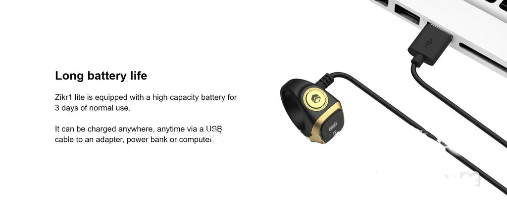 Muslim Smart Ring with Digital Tasbih Counter - Bluetooth Zikr Ring