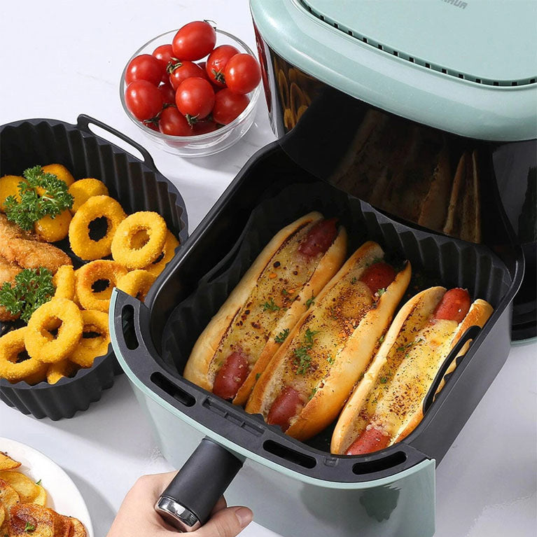 Multicolor Square Silicone Air Fryer Tray – Non-Stick Reusable Liner